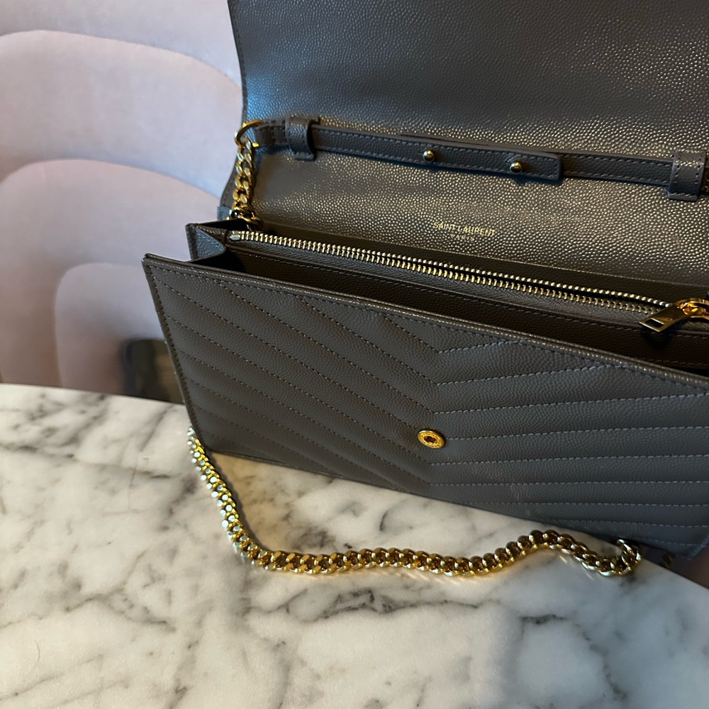 Yves St Laurent wallet chain bag Grey - Picture 2 of 5